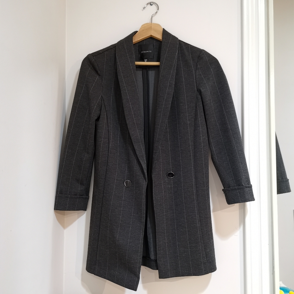 Dynamite Gray Stripes Blazer